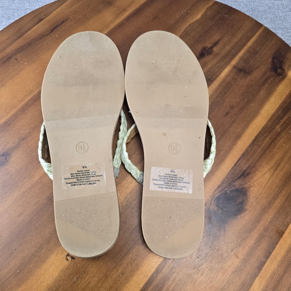 Universal Thread Braided Thong Sandals Women's Size‎ 9.5 Light Green - Picture 5 of 15